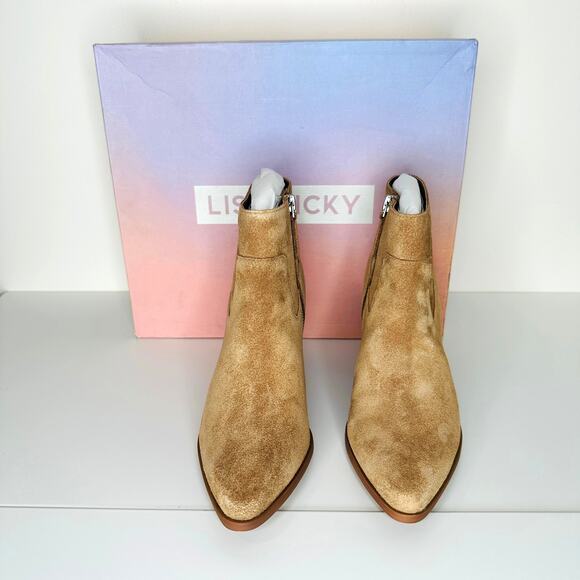Lisa Vicky Suede Ankle Boots Women’s 7.5 Saddle Brown KEY-V New with Box - Picture 2 of 7